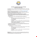 Experience Letter From Employer Template example document template 