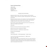 Insurance Sales Associate Resume example document template