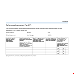 Boost Employee Performance with Our Performance Improvement Plan Template - Guaranteed Results example document template