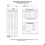 Vehicle Maintenance Log Template | Track Total Hours and Dates example document template