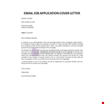 Email Job Application Cover Letter example document template