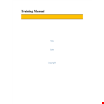 Training Manual Template | Create Effective Employee Manuals example document template
