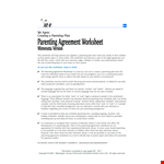Parenting Agreement Worksheet example document template