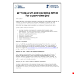 Engineering Student Part Time Job Cover Letter example document template
