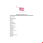 Corporate Client List example document template