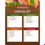 Prepare for Thanksgiving in Clean Style: Menu Template (Before Weeks) example document template