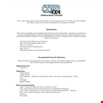 Off Road Vehicle Safety Checklist - Basic Items Recommended example document template