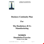 Manufacturing Business Continuity Plan Template example document template