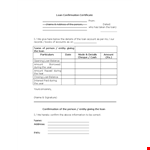 Loan Confirmation Letter Template example document template 