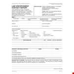 Law Enforcement Contact Report example document template