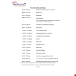 Full Day Preschool Schedule Template | Daily Activity & Choice | Bathroom example document template