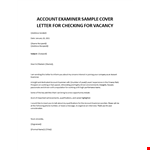 Financial Examiner job application letter example document template