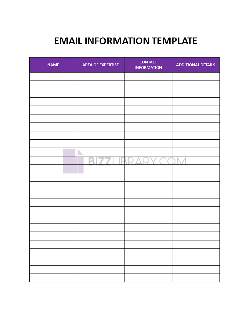 email information list Main Image email information list template