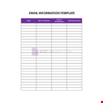 Email Information List example document template