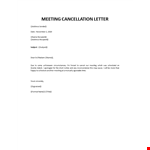 Meeting cancellation letter example document template
