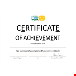 Free Certificate Of Achievement example document template