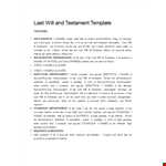 Create a Valid Last Will and Testament | Free Template example document template