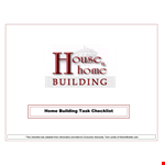 House Construction To Do List Template example document template