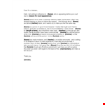 Believe in a Person? Write a Character Witness Letter example document template