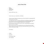 Legal Action Letter example document template