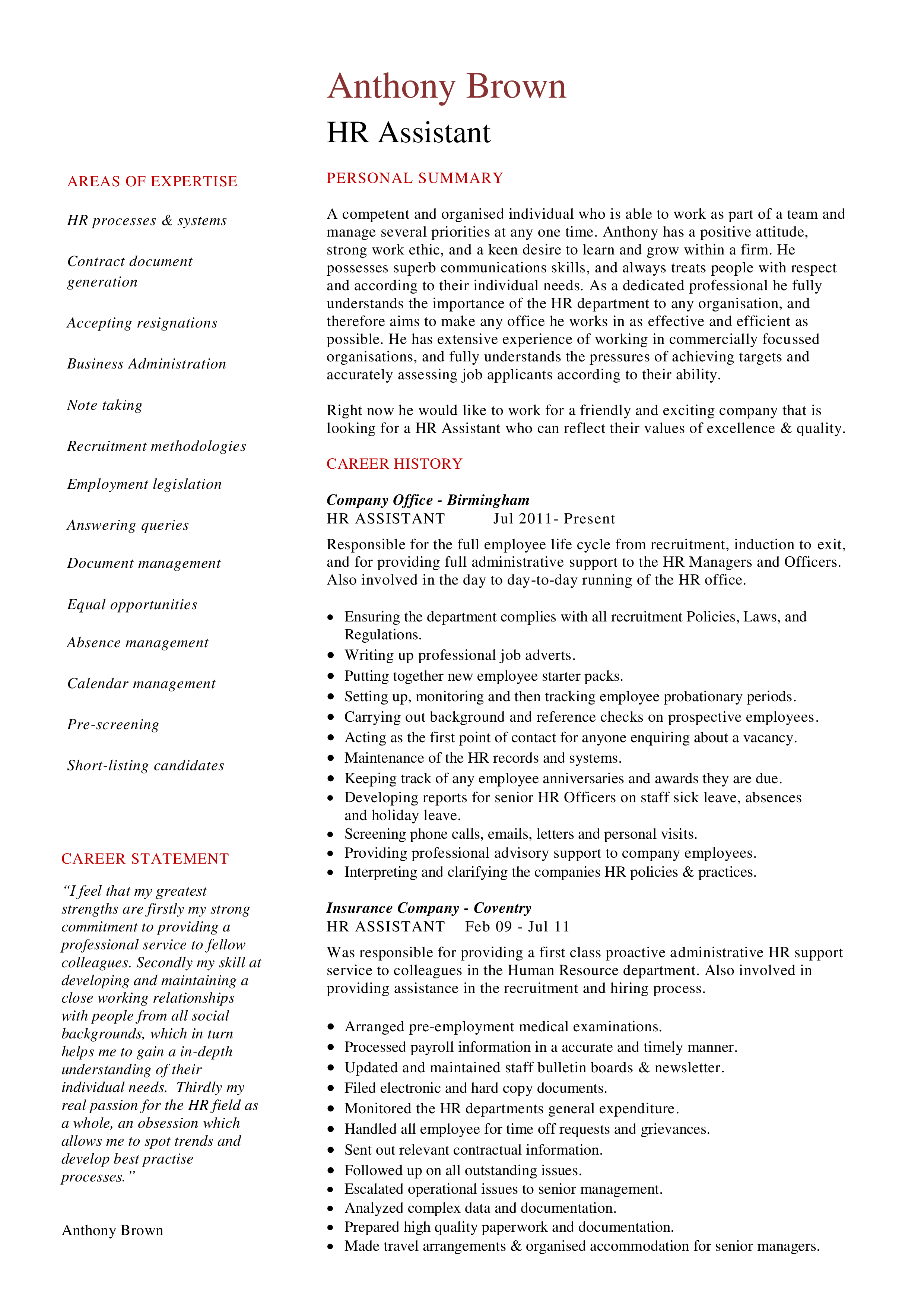 Professional and Personal HR Assistant - B5f3aefb 268d 41a9 9948 670d6389f4ce