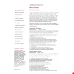 Professional and Personal HR Assistant Resume Templates example document template