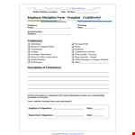 Modern Employee Write Up Form - Document for Business Associates example document template