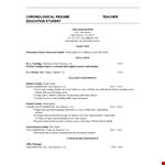 Chronological Resume Template For Students example document template