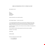 Bank Authorization Letter for account withdrawal example document template