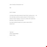 Proof of Employment Letter for Johnson Brien | Carpentry example document template 