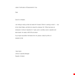 Proof of Employment Letter for Johnson Brien | Carpentry example document template