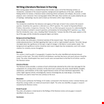 Nursing Literature Article Summary Review example document template
