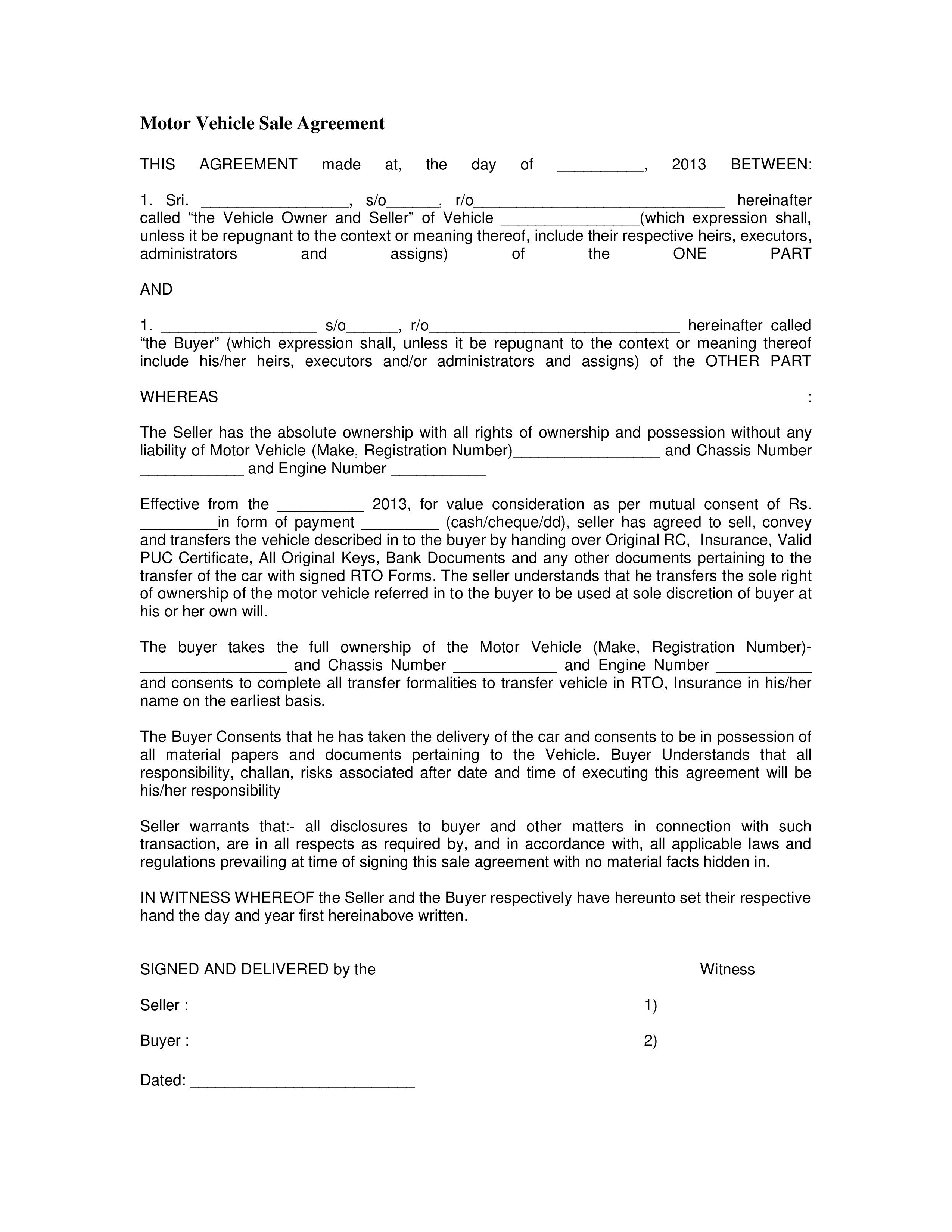 Motor Vehicle Sales Agreement Template Secure Vehicle Purchase for Motor Vehicle Sales Agreement Template Secure Vehicle Purchase for