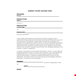 Photo Release Form for Television Broadcast Purposes example document template