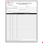 Store Material Requisition Form Example example document template