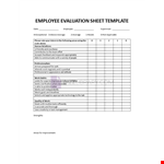 Employee Evaluation Sheet Template example document template