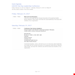 Leadership Event Agenda example document template