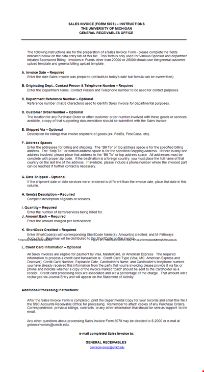 Invoice Requirements University Example