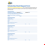 Scholarship Check Request Form example document template