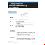 Information Technology Graduate example document template