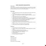 Event Consultant Job Description example document template