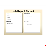 Professional Lab Report Template - Easy to Edit and Customizable example document template