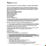 Customer Service Incident Report example document template 