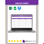 Sign Up Sheet example document template