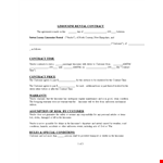 Rental Contract Agreement Template example document template