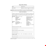 Voluntary Separation Notice example document template