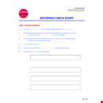 Check Job Competencies of Candidates with our Reference Check Form example document template
