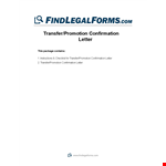 Promotion Letter Template | Employee Promotion, Confirmation, and Transfer example document template