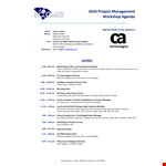 Project Management Workshop Agenda Template - Create a Structured Project Agenda example document template