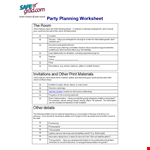 Party Planning Checklist Template example document template
